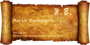 Marik Bernadett névjegykártya